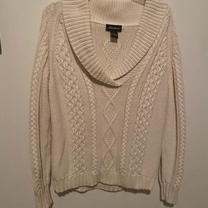 Eddie Bauer Cream Cable Knit Sweater - Womens